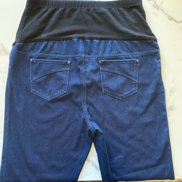 NEW Time and Tru Maternity Skinny Leg Crop Belly Band Stretch Blue Jeans Jegging - Picture 4 of 6